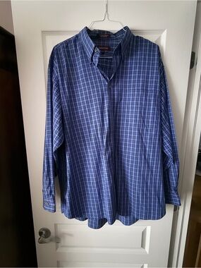 Nordstrom Men's Blue Plaid Button-Down Shirt